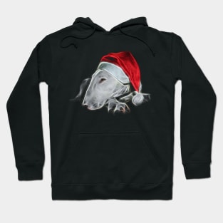 Christmas Bull Terrier Dog in Santa Claus Hat Hoodie